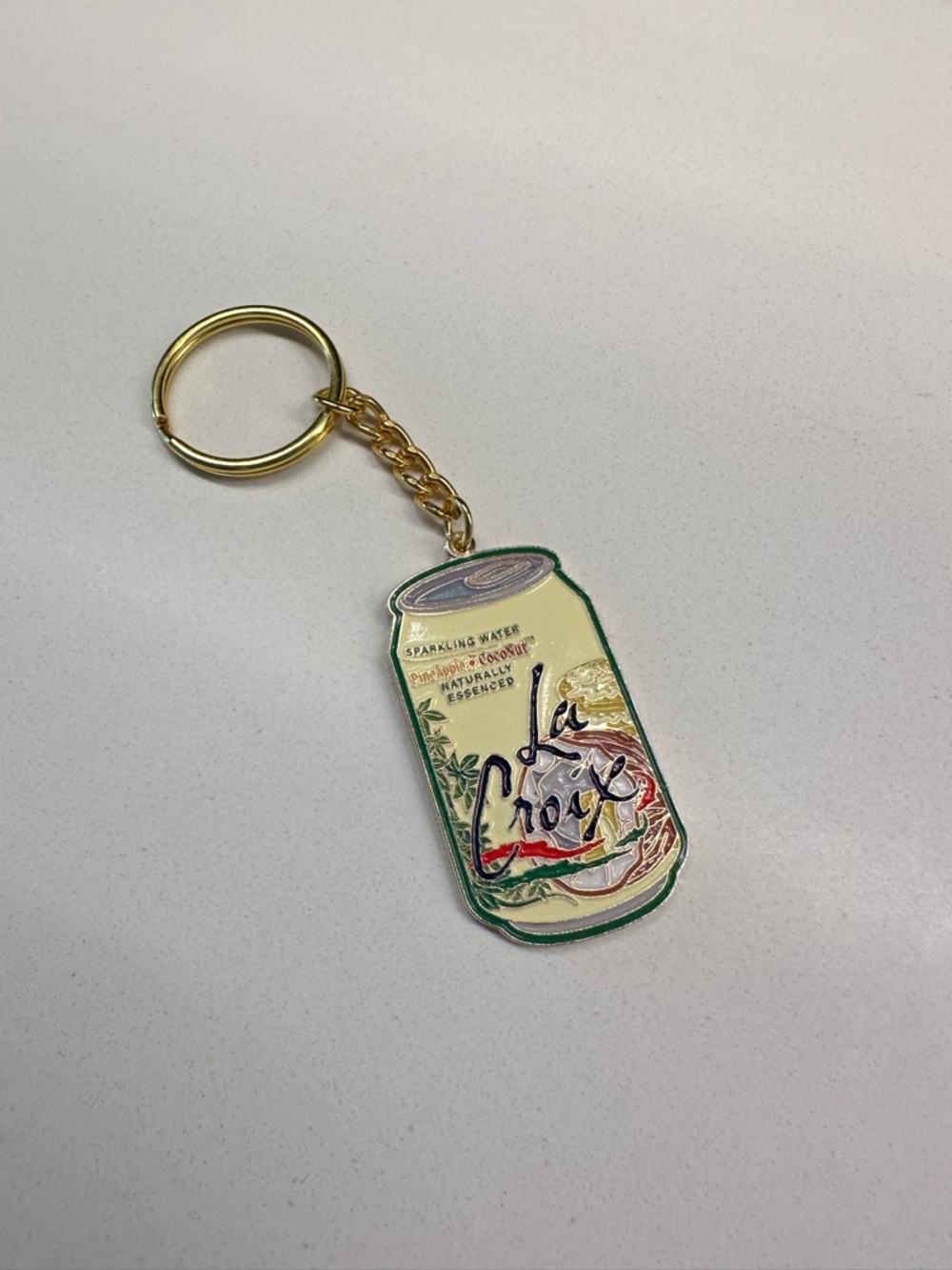 LaCroix Can Keychain - Pineapple CocoNut